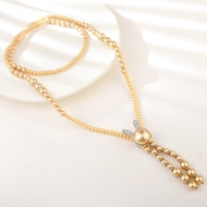 Show details for Most Popular shell pearl Platinum Plated Y Necklace