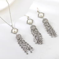 Show details for Irresistible White Platinum Plated 2 Piece Jewelry Set As a Gift