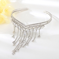 Show details for Trendy Platinum Plated White Choker with No-Risk Refund