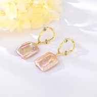 Show details for Sparkly Medium Baroque Pearl Dangle Earrings