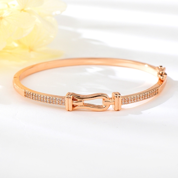 Picture of Copper or Brass Rose Gold Plated Fashion Bangle in Exclusive Design
