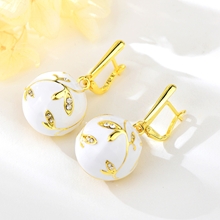 Show details for Buy Gold Plated Artificial Crystal Dangle Earrings with Low Cost