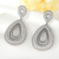 Show details for Good Quality Cubic Zirconia White Dangle Earrings