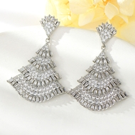 Show details for Hypoallergenic Platinum Plated Copper or Brass Dangle Earrings with Easy Return