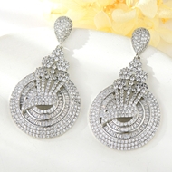 Show details for Buy Platinum Plated White Dangle Earrings with Low Cost