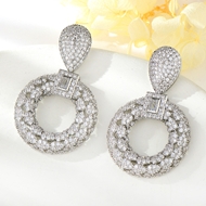 Show details for Copper or Brass Luxury Dangle Earrings in Flattering Style