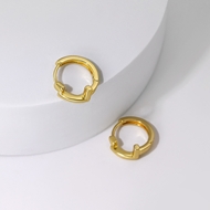 Picture of Filigree Small Gold Plated Huggie Earrings