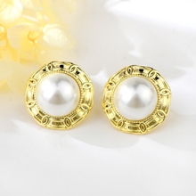 Show details for Hypoallergenic Gold Plated Classic Big Stud Earrings with Easy Return
