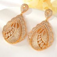 Show details for Popular Cubic Zirconia Gold Plated Dangle Earrings