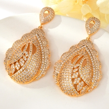 Show details for Popular Cubic Zirconia Gold Plated Dangle Earrings