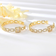 Show details for Famous Cubic Zirconia Gold Plated Big Hoop Earrings