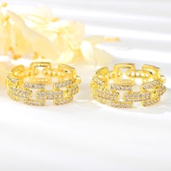 Show details for Impressive White Gold Plated Huggie Earrings with Low MOQ