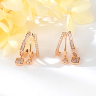 Show details for Copper or Brass Rose Gold Plated Small Hoop Earrings in Exclusive Design
