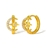 Picture of Hypoallergenic Gold Plated White Huggie Earrings with Easy Return