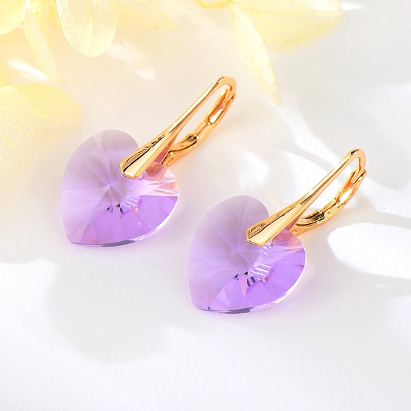 Picture of Distinctive Purple Swarovski Element Dangle Earrings with Low MOQ