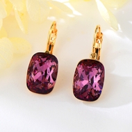 Show details for Filigree Swarovski Element Copper or Brass Dangle Earrings