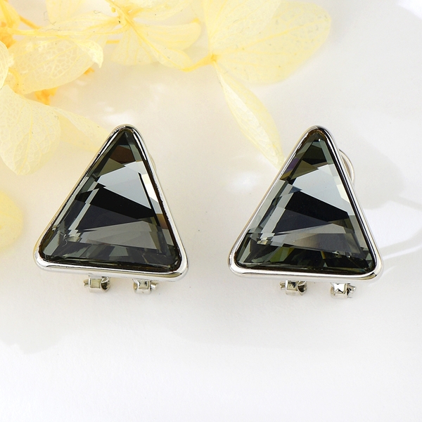 Picture of Geometric Platinum Plated Dangle Earrings Online Only