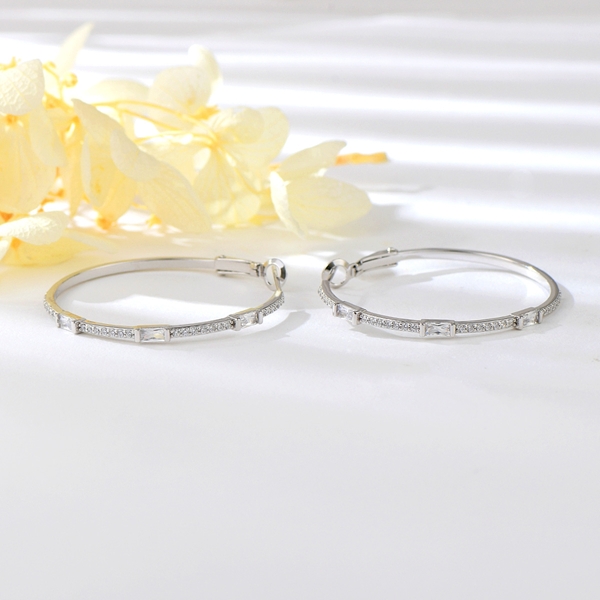 Picture of Sparkling Big White Huggie Earrings