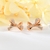 Picture of Top Cubic Zirconia Bow Big Stud Earrings