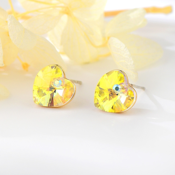 Picture of Impressive Yellow Copper or Brass Big Stud Earrings with Low MOQ
