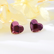 Show details for Love & Heart Purple Big Stud Earrings with Full Guarantee