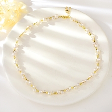 Show details for Bling Big fresh water pearl Short Chain Necklace