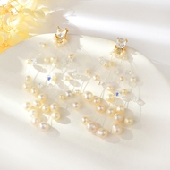 Show details for Funky Big Gold Plated Chandelier Earrings