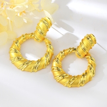 Show details for Big Dubai Dangle Earrings with Beautiful Craftmanship