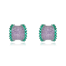 Show details for Top Cubic Zirconia Copper or Brass Big Stud Earrings