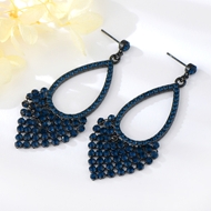 Show details for Big Gunmetal Plated Dangle Earrings with Full Guarantee