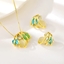 Show details for Popular Artificial Crystal Gold Plated 2 Piece Jewelry Set
