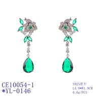 Picture of Sparkling Flowers & Plants Cubic Zirconia Dangle Earrings from Top Designer