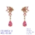 Picture of Low Cost Gold Plated Pink Dangle Earrings with Low Cost