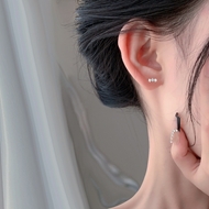 Picture of Reasonably Priced Platinum Plated White Small Hoop Earrings in Flattering Style