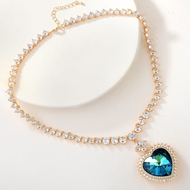 Show details for Nickel Free Rose Gold Plated Swarovski Element Pendant Necklace with No-Risk Refund