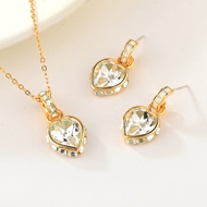 Show details for Stylish Love & Heart Rose Gold Plated 2 Piece Jewelry Set