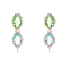 Show details for Copper or Brass Platinum Plated Dangle Earrings From Reliable Factory