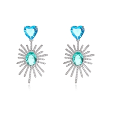 Show details for Irresistible Blue Cubic Zirconia Dangle Earrings As a Gift