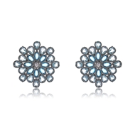 Picture of Shop Gunmetal Plated Cubic Zirconia Dangle Earrings with Wow Elements