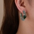 Picture of Shop Platinum Plated Green Huggie Earrings with Wow Elements