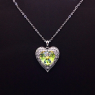 Show details for Brand New Green Love & Heart Pendant Necklace