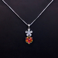 Show details for Eye-Catching Platinum Plated Flowers & Plants Pendant Necklace with Member Discount