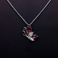 Show details for Famous Butterfly Copper or Brass Pendant Necklace