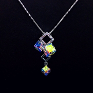 Show details for Copper or Brass Geometric Pendant Necklace with Low MOQ