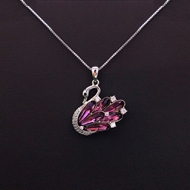 Show details for Unusual swan Holiday Pendant Necklace