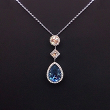 Show details for New Cubic Zirconia Platinum Plated Pendant Necklace