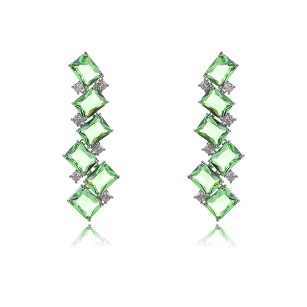 Picture of Unusual Geometric Cubic Zirconia Dangle Earrings