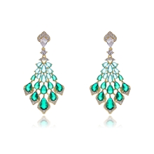 Show details for Luxury Green Dangle Earrings with 3~7 Day Delivery