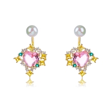 Show details for Unusual Love & Heart Copper or Brass Dangle Earrings