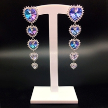 Show details for Distinctive Purple Swarovski Element Dangle Earrings with Low MOQ